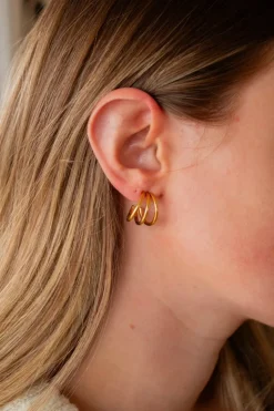 Andi Tri-Split Half Hoop Earrings