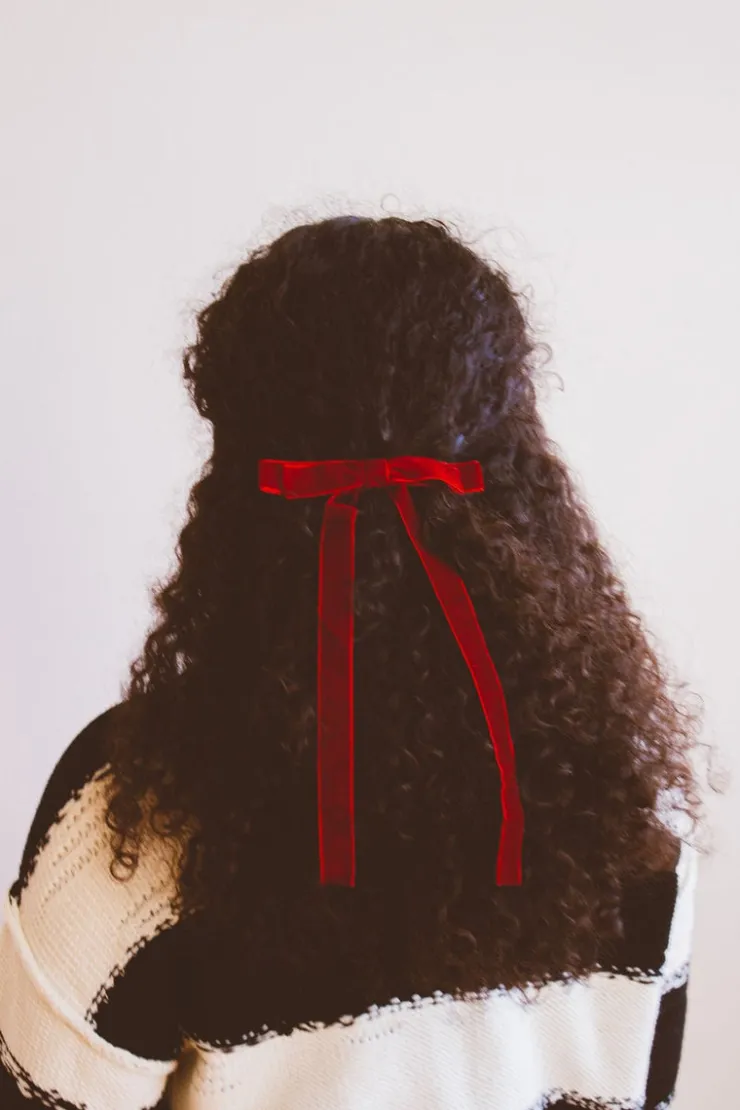 Andi Velvet Double Bow Barrette