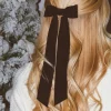 Andi Velvet Long Bow Barrette