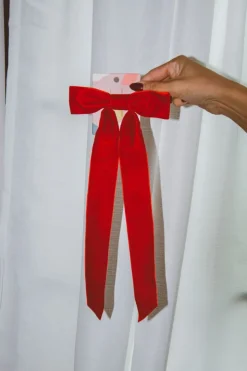 Andi Velvet Long Bow Barrette