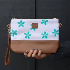 Andi Wet Bag Clutch in Green Floral