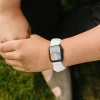 Andi White Hexagon Athletic Scrunchie Band Compatible with Apple Watch