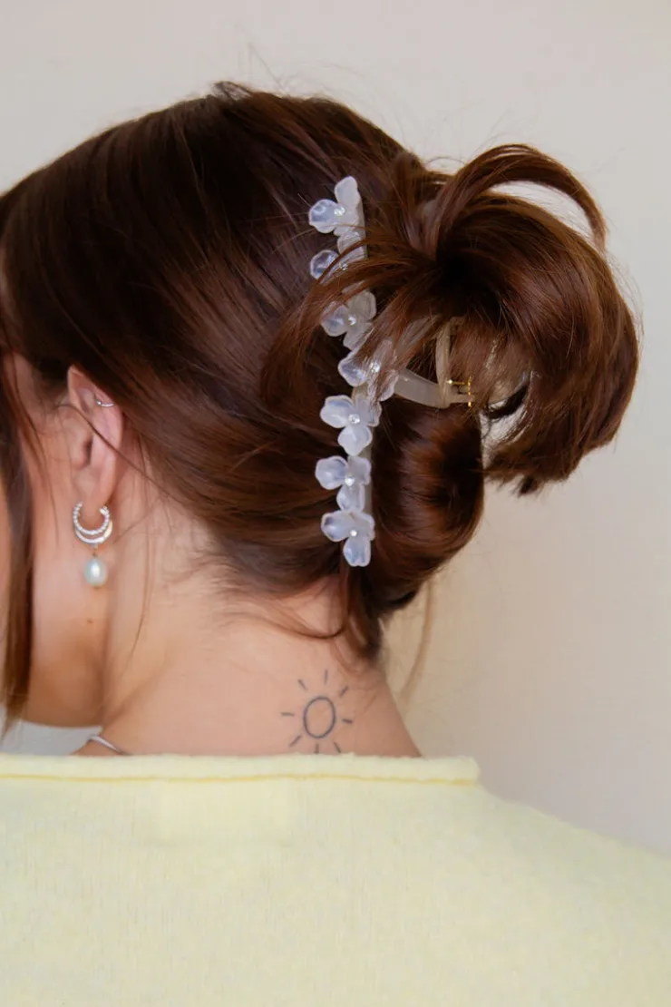 Andi XL Crystal Flowers Claw Clip