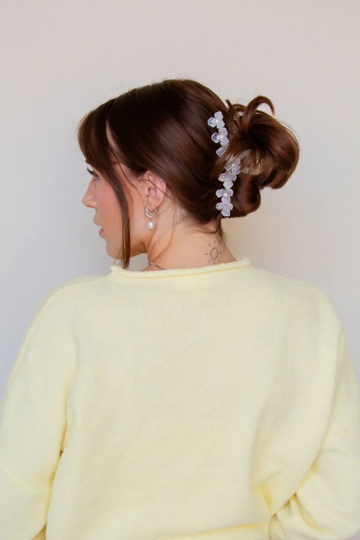Andi XL Crystal Flowers Claw Clip