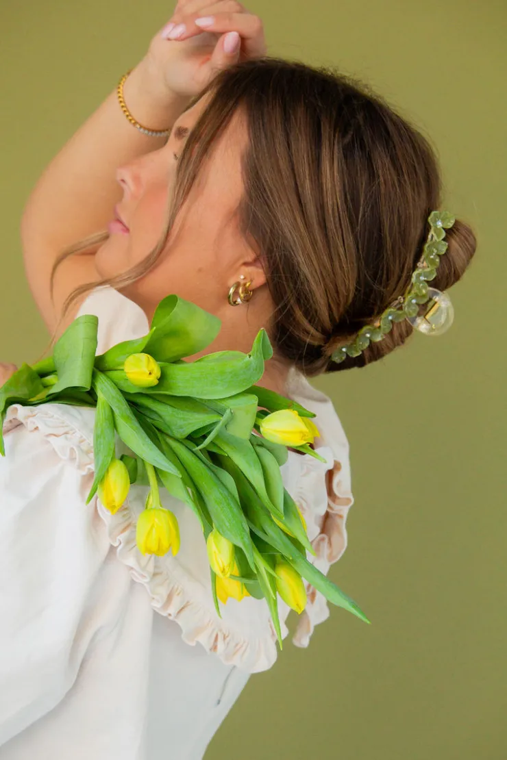 Andi XL Crystal Flowers Claw Clip